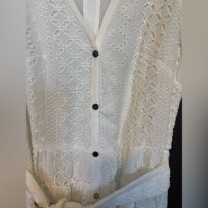 White House Black Market White Lace Midi Dress